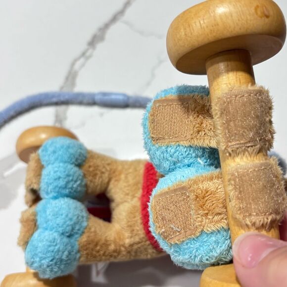 Baby GUND | Vintage Plush Horse Pull Toy Hook and Loop Wheels Carrot Handle - Picture 10 of 15